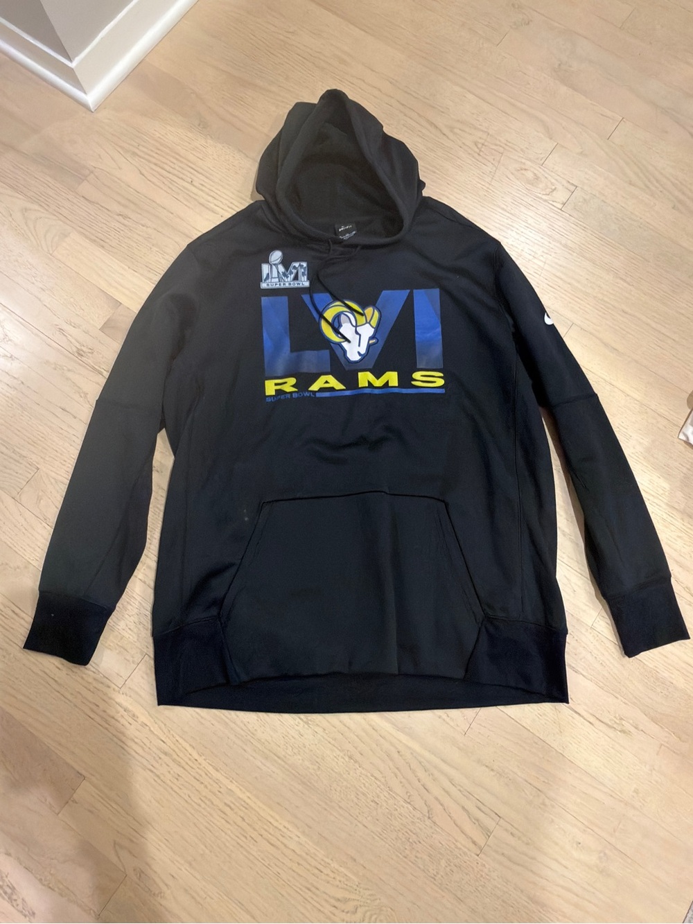Nike Los Angeles Rams Hoodie with Blue and Yellow Logo (merch from Super Bowl)